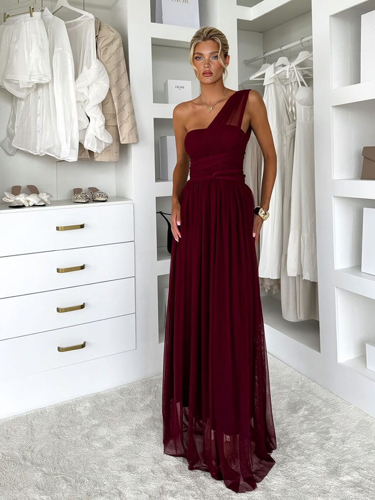Elegant Sleeveless Mesh Ruched Convertible Maxi Dress