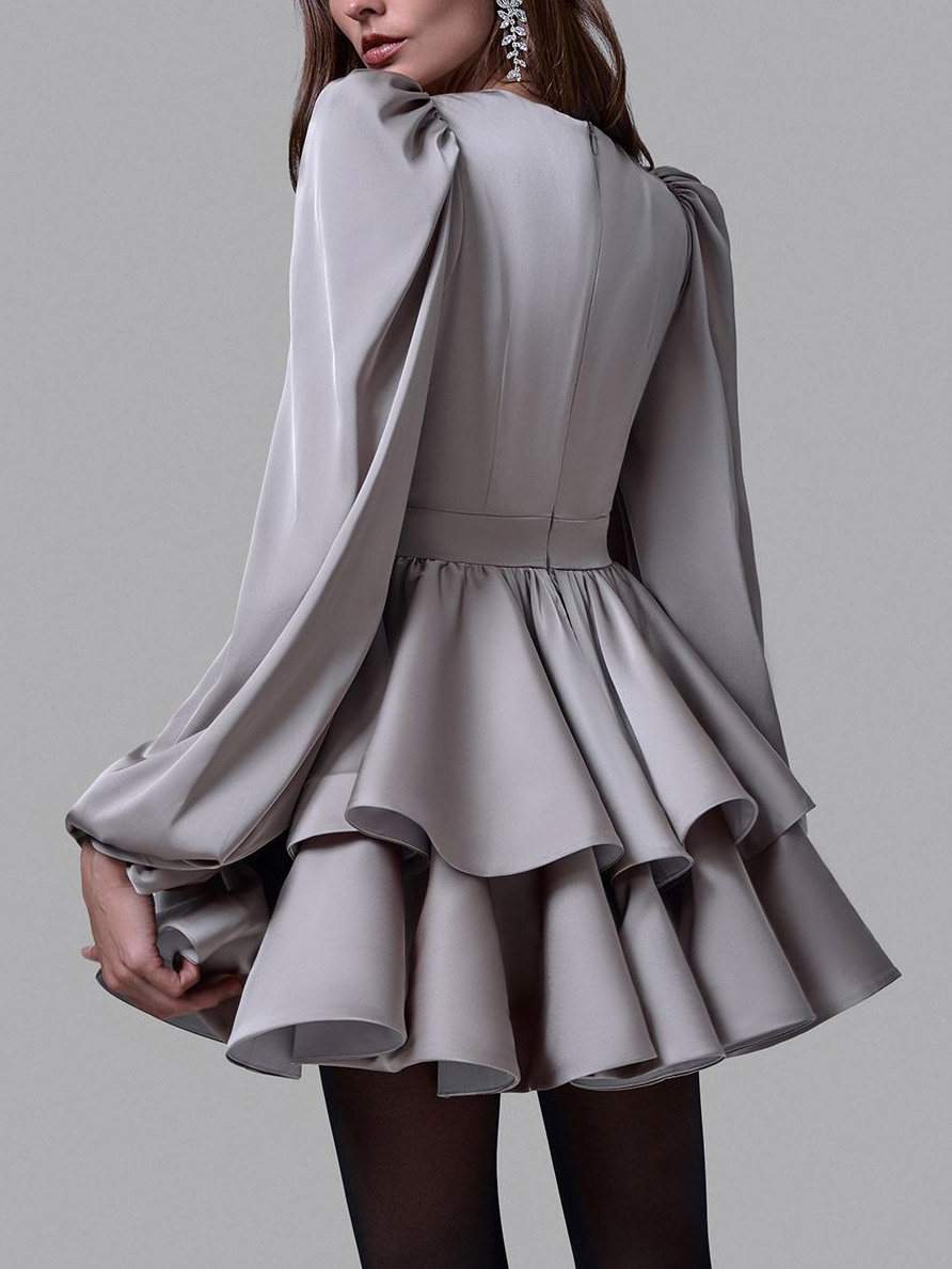 Elegant Satin Animal Mini Dress