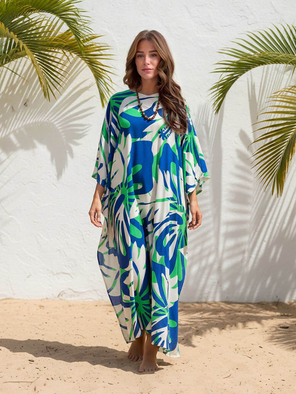 Boho Print Asymmetrical Maxi Dress