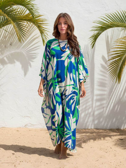 Boho Print Asymmetrical Maxi Dress