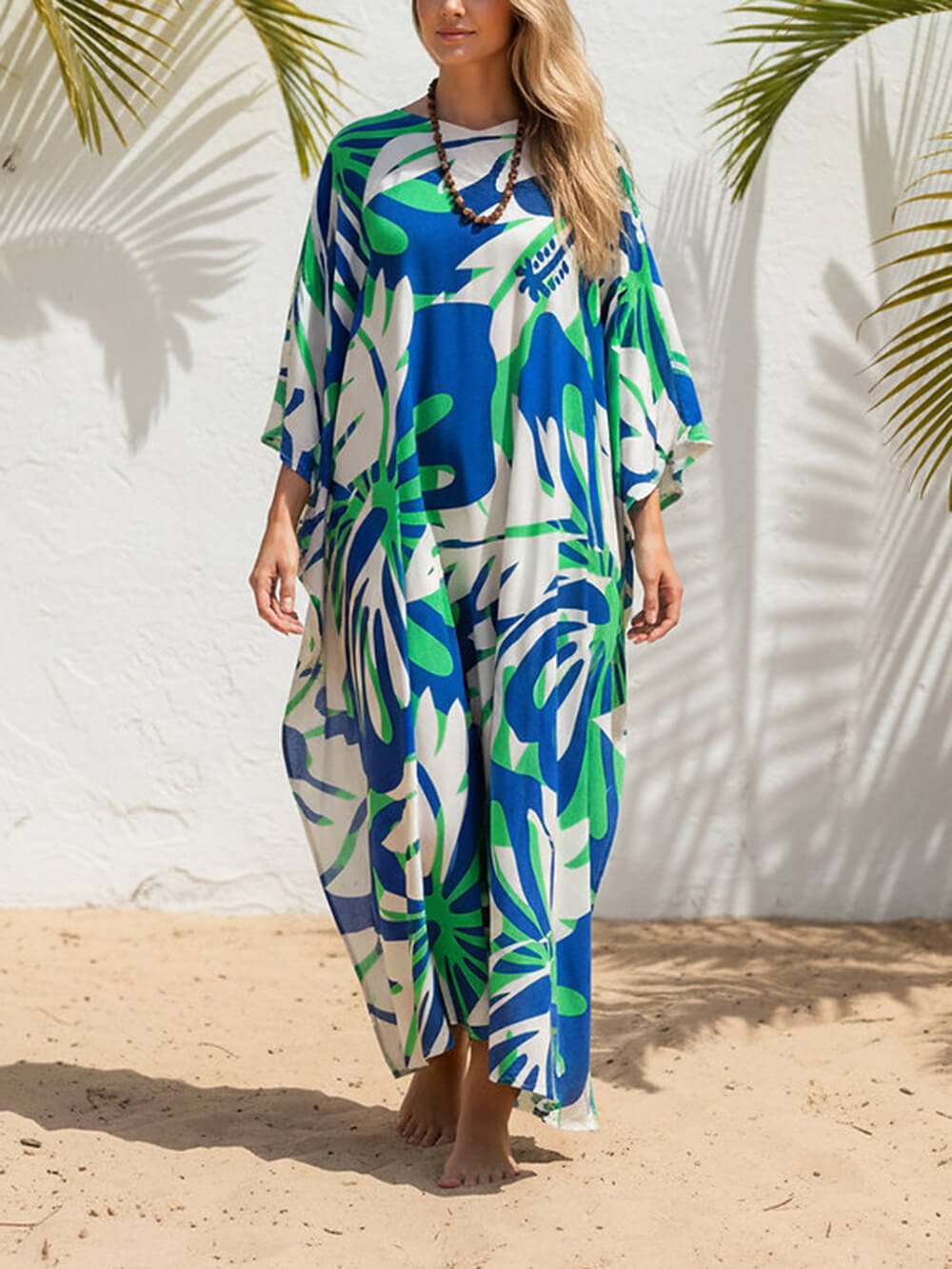 Boho Print Asymmetrical Maxi Dress