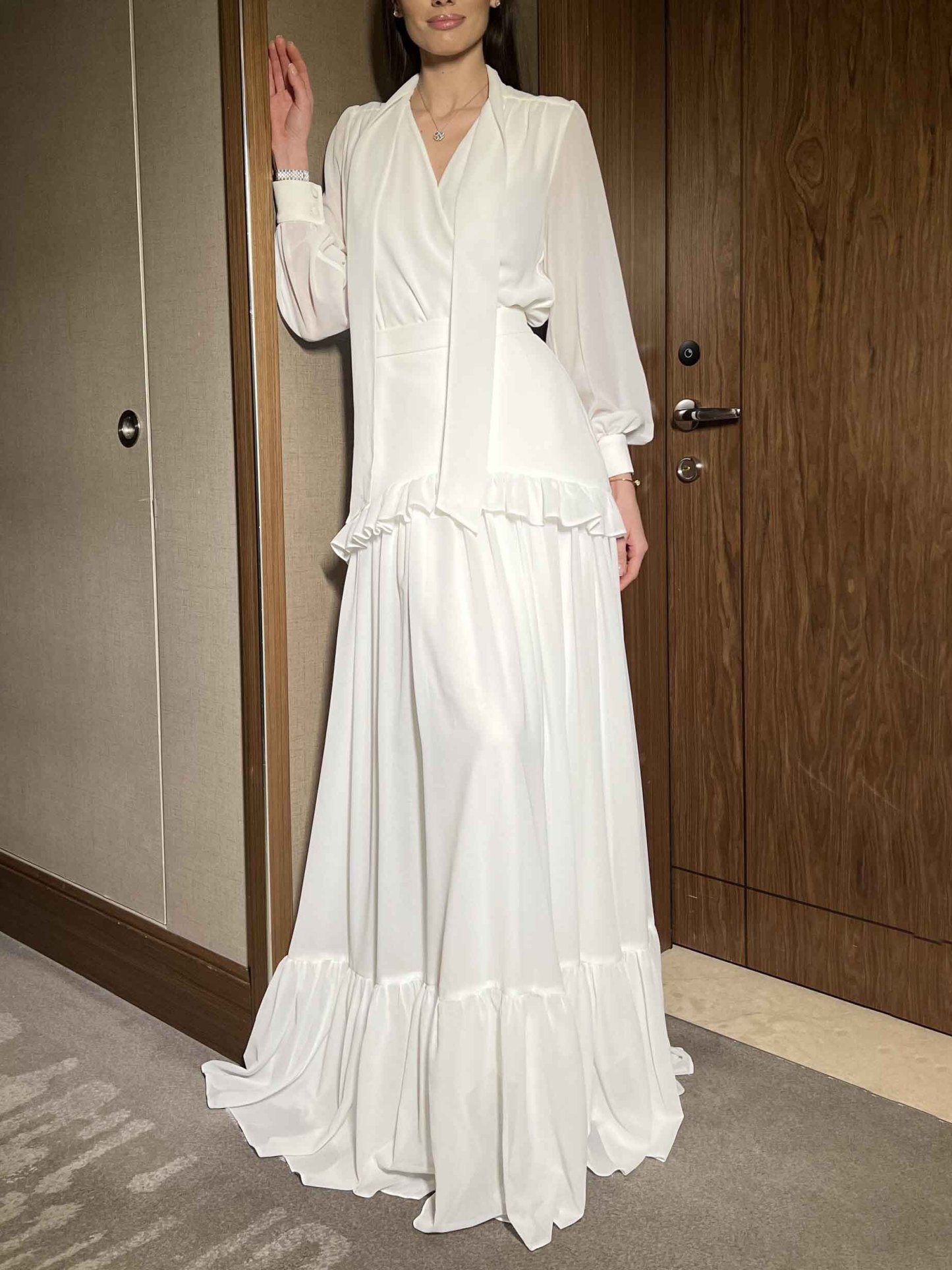 Elegant Chiffon Ruffle Skirt Two-piece Set