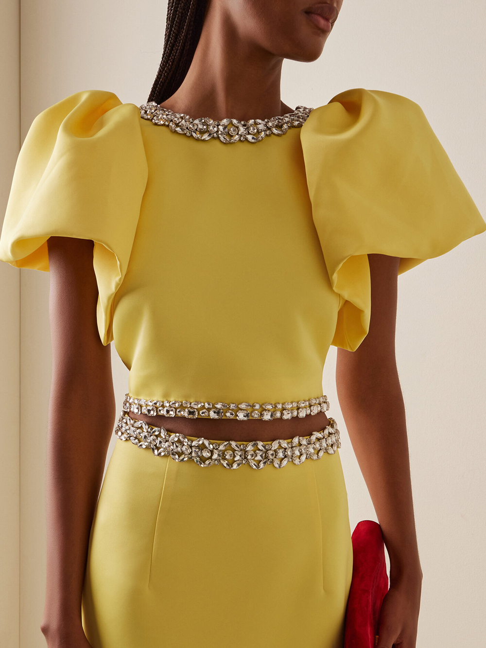 Beautiful Embellished Satin Crop Top