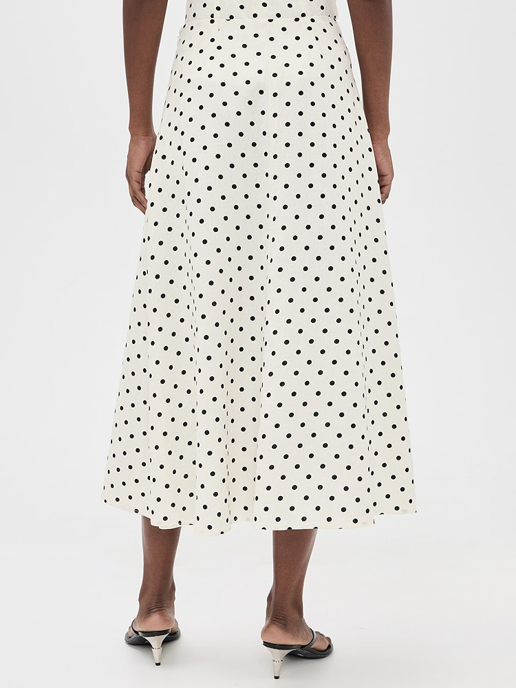 Elegant Polka Dot Sleeveless Top & Skirt Two-Piece Set