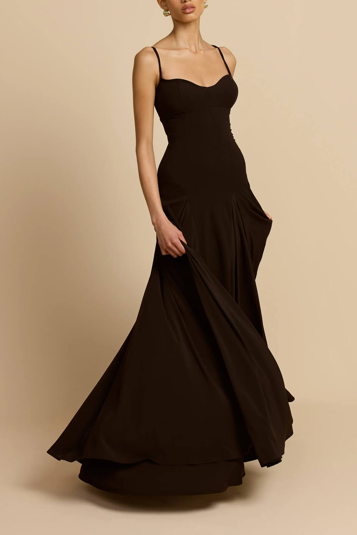 Elegance Panelled Tulle A-line Slip Maxi Dress