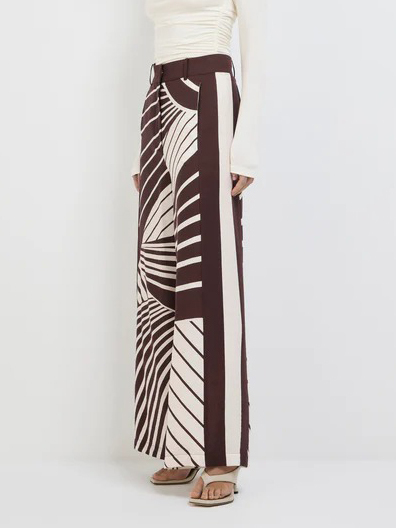 Chic Abstract Stripe Wide-Leg Pants