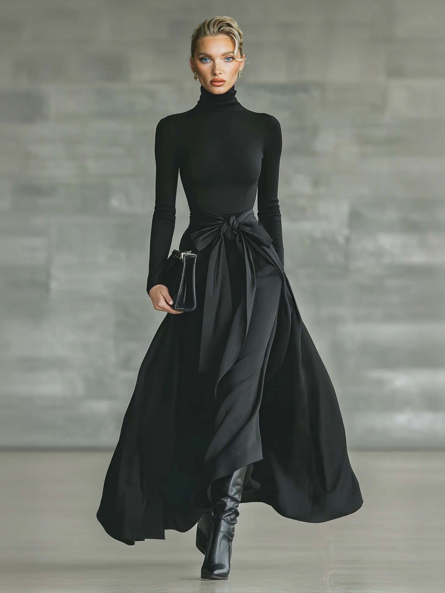 Casual Satin Tie-waist Skirt Two-piece Set