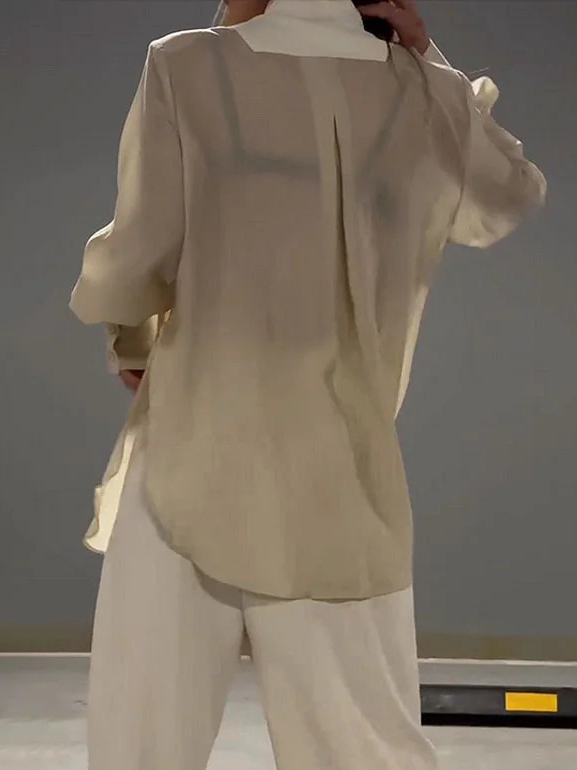 Exquisite Chiffon Patchwork Irregular Tie Shirt