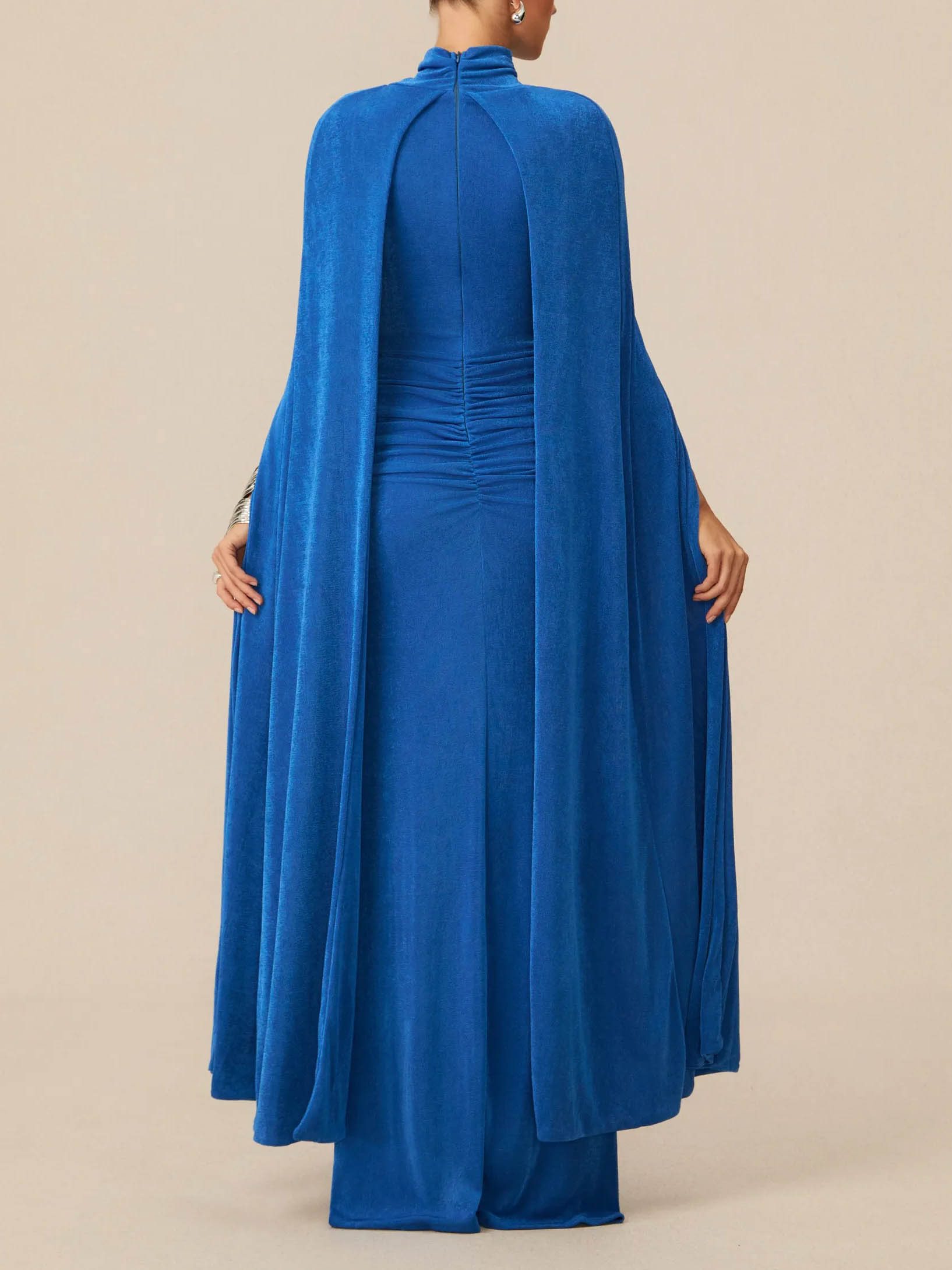 Exquisite Cape Sleeve Maxi Dress