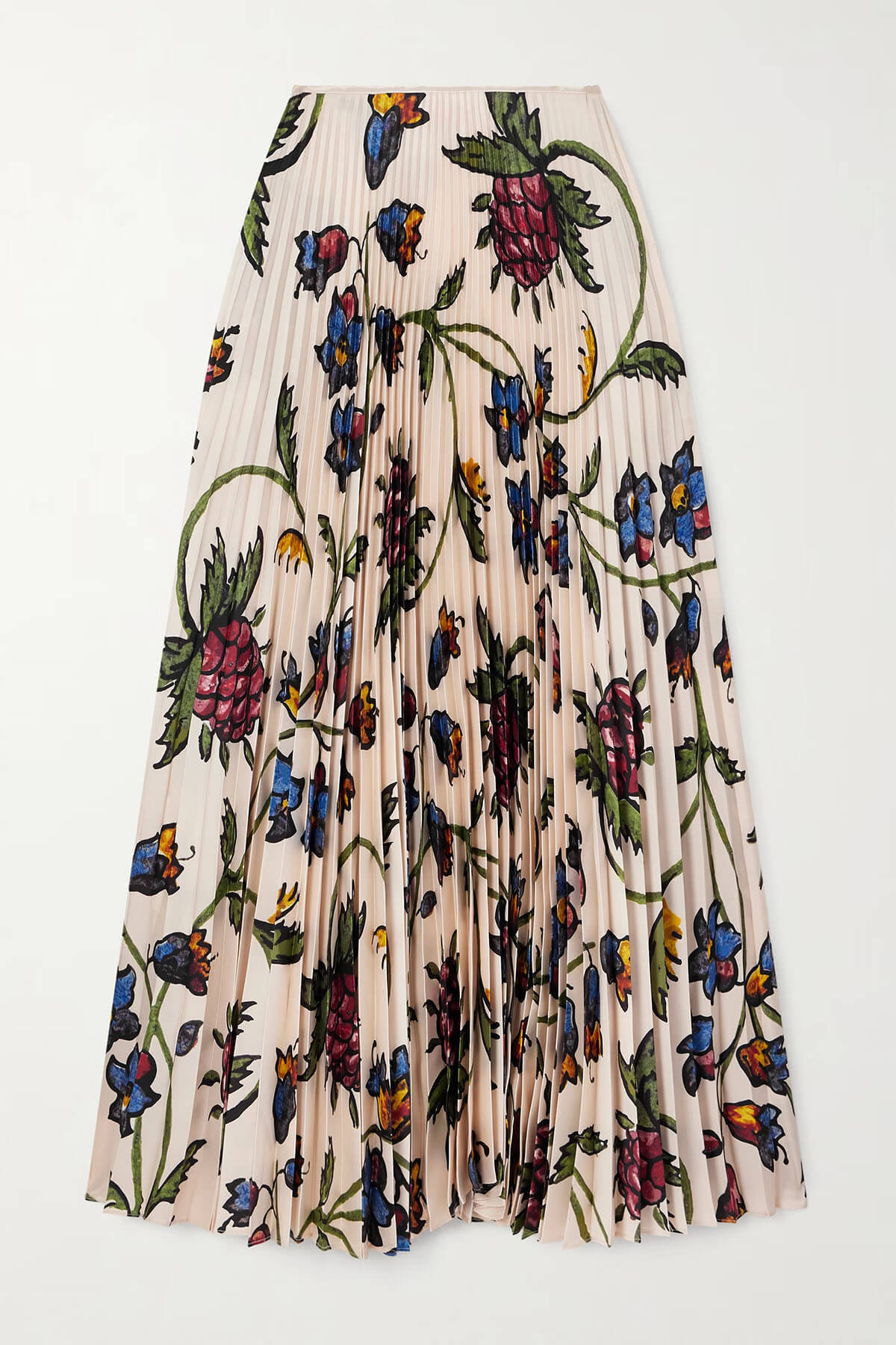 Exquisite Backless Camisole Top and Pleated Printed Satin Twill Skirt Set