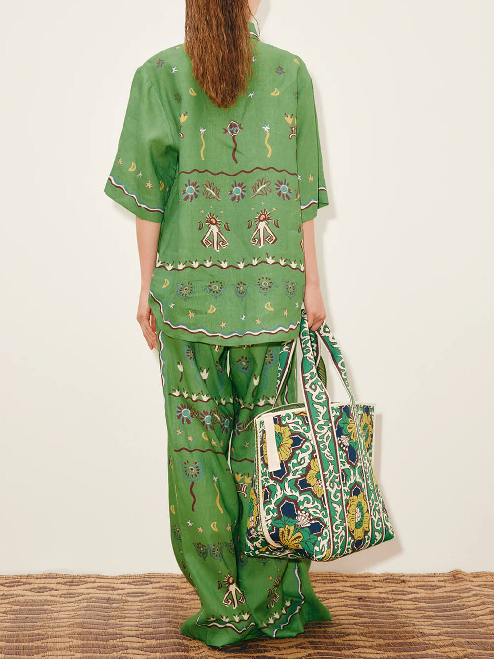 Unique Casual Sun Dancer Print Loose Button-Down Shirt