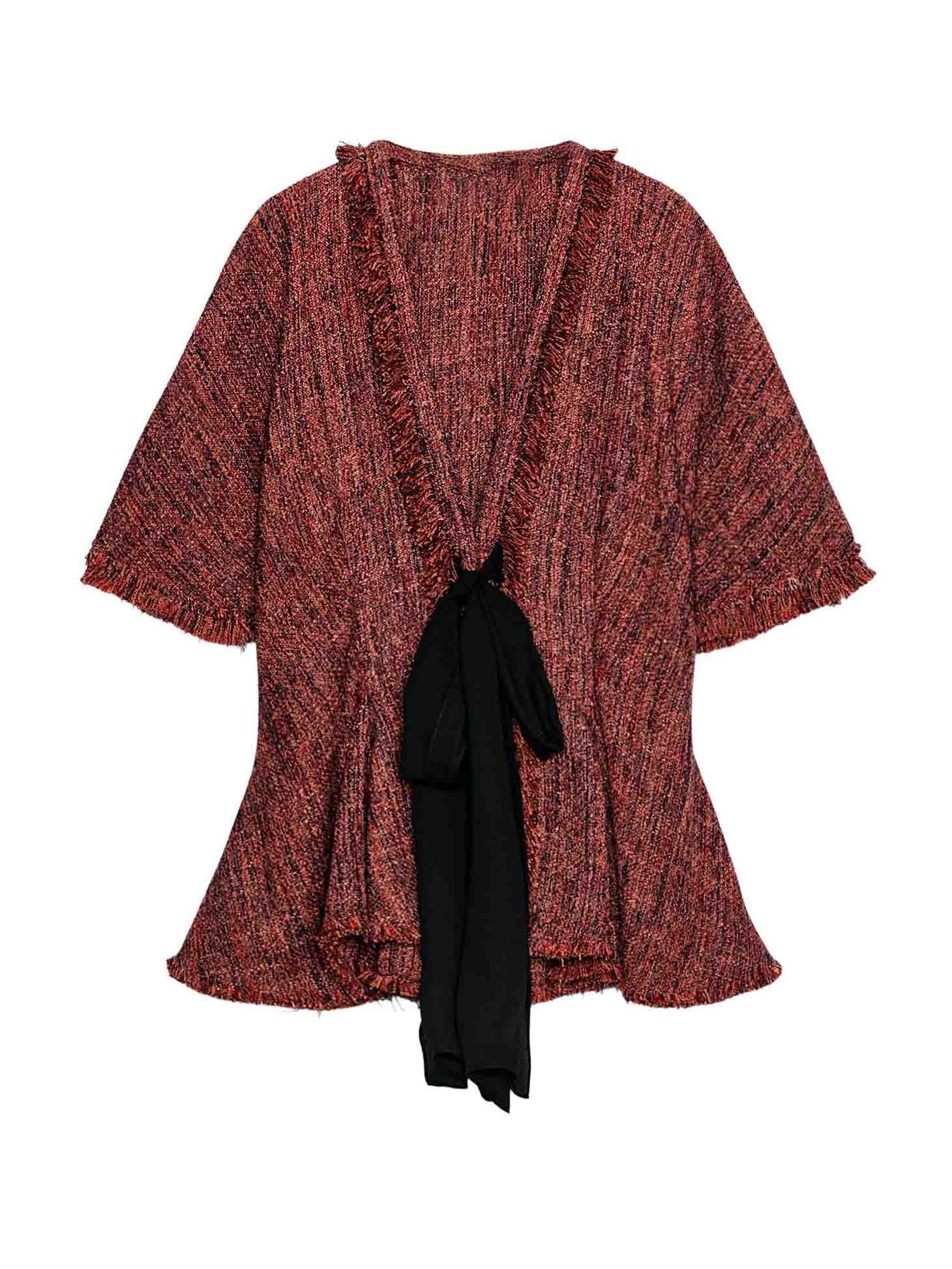 Tweed Peplum Top & Black Shorts Two-Piece Set