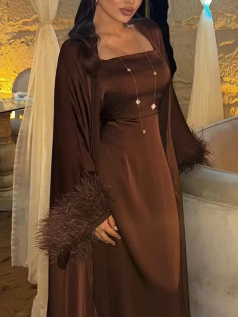 Elegant Slip Dress And Shawl Two-piece Set