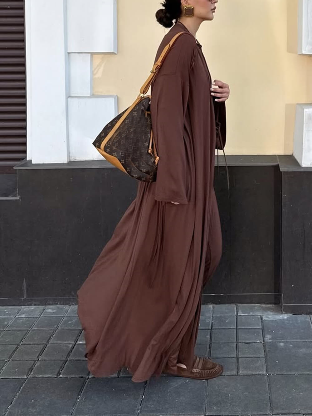 Casual Long Cardigan Long-Sleeved T-Shirt and High-Waisted Pants Three-Piece Set