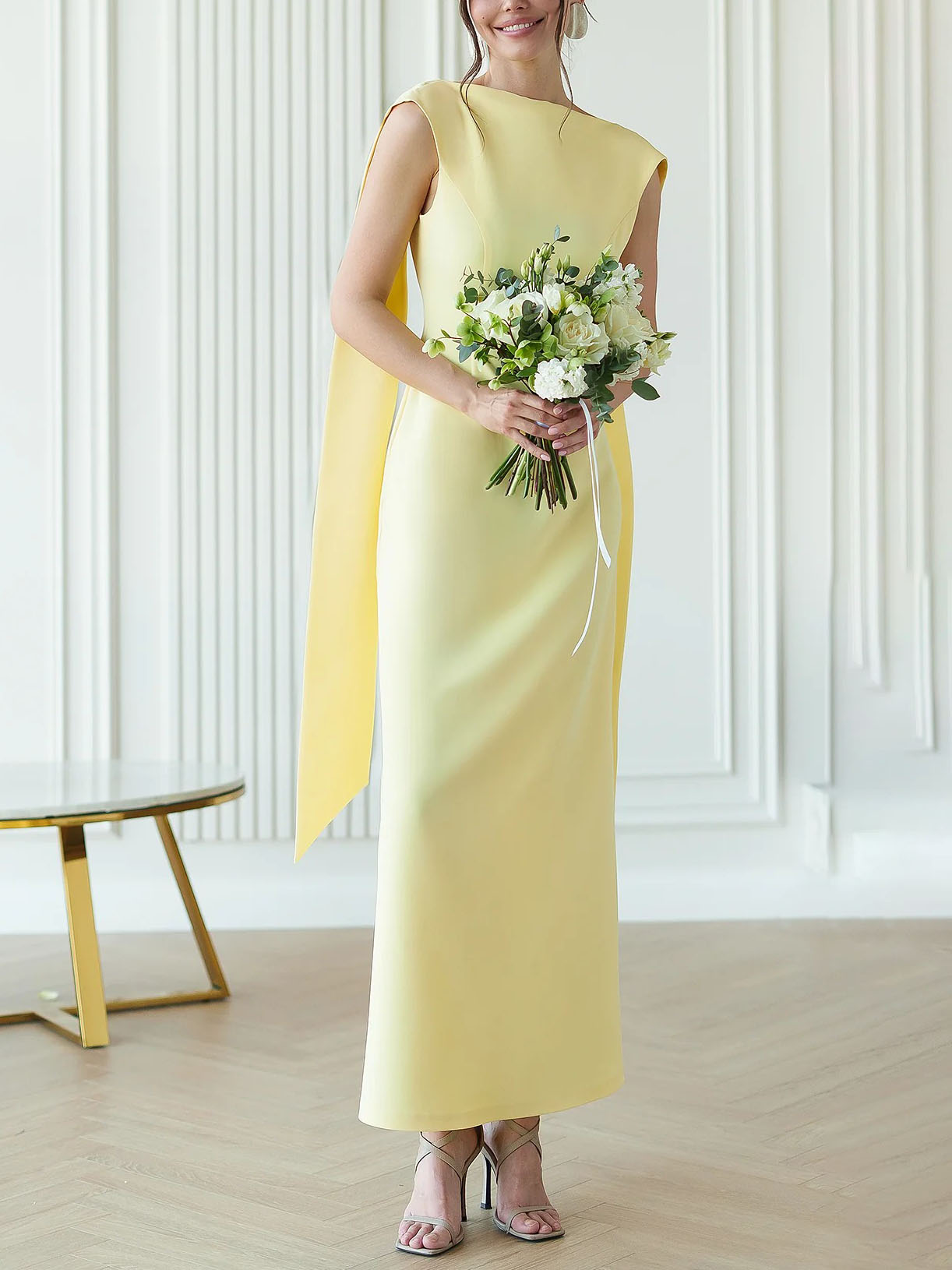 Elegant Fit Simple Backless Party Maxi Dress