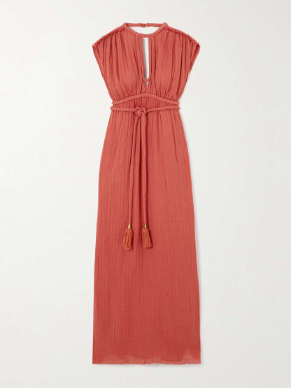 Casual Draped Braids Kimono Cover Up Slit Maxi Dress