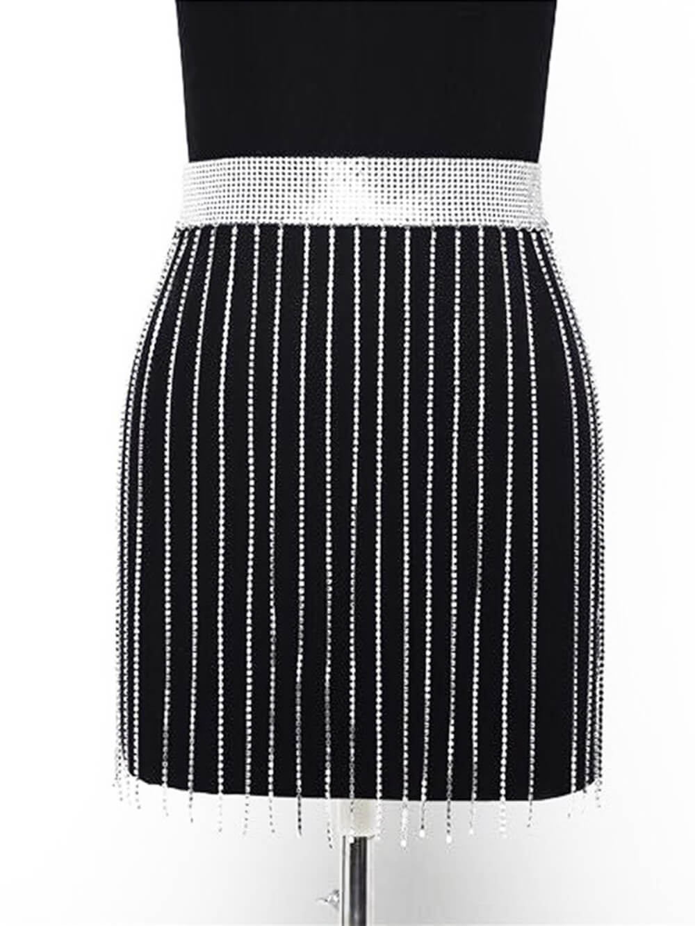 Tassel Rhinestone Chain Belt