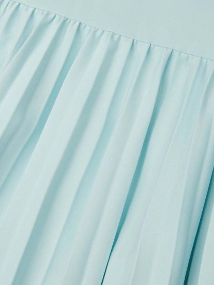 Elegant Square-neck Pleated Maxi Dress