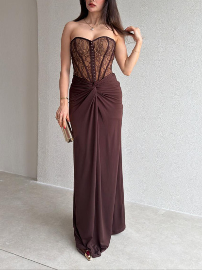 Casual Leopard Print Flowy Chiffon Maxi Dress