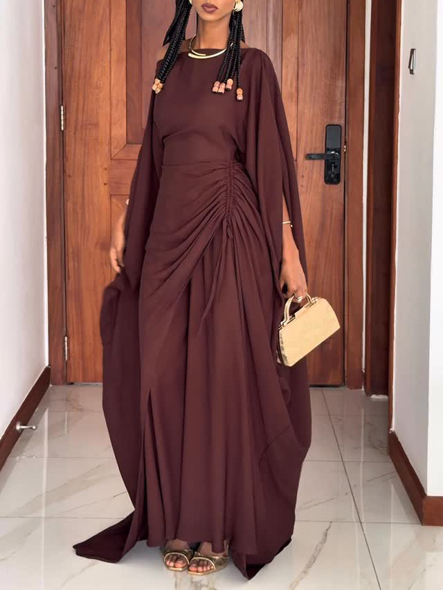 Elegant Ruched Slit Top & Pants Two-Piece Set