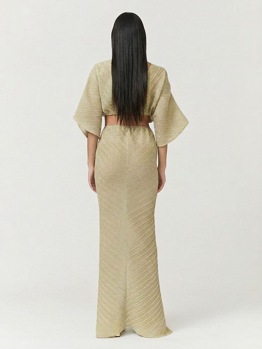 Sexy Twist-Front Cut-Out Maxi Dress