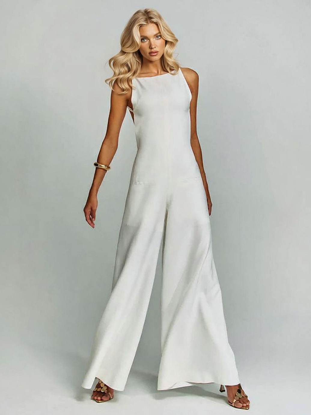 Casual Classic Suspender Wide Leg Jumpsuit
