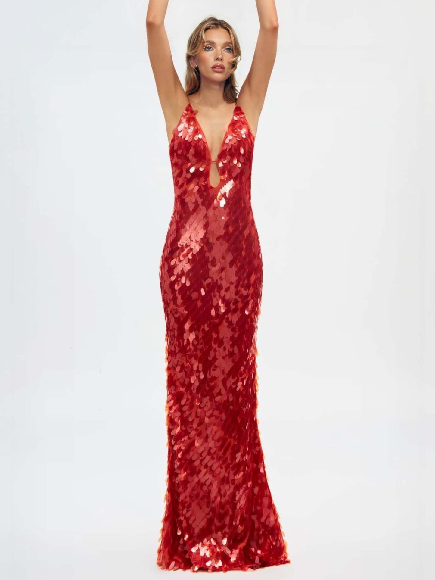 The Red Sapphire Sequin Maxi Dress