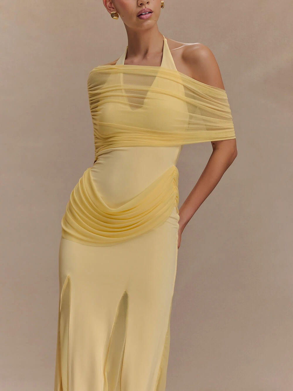 Elegant Bodycon Mesh Maxi Dress