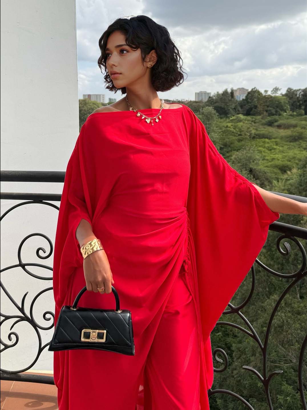 Exquisite Strapless Drawstring Two-piece Set