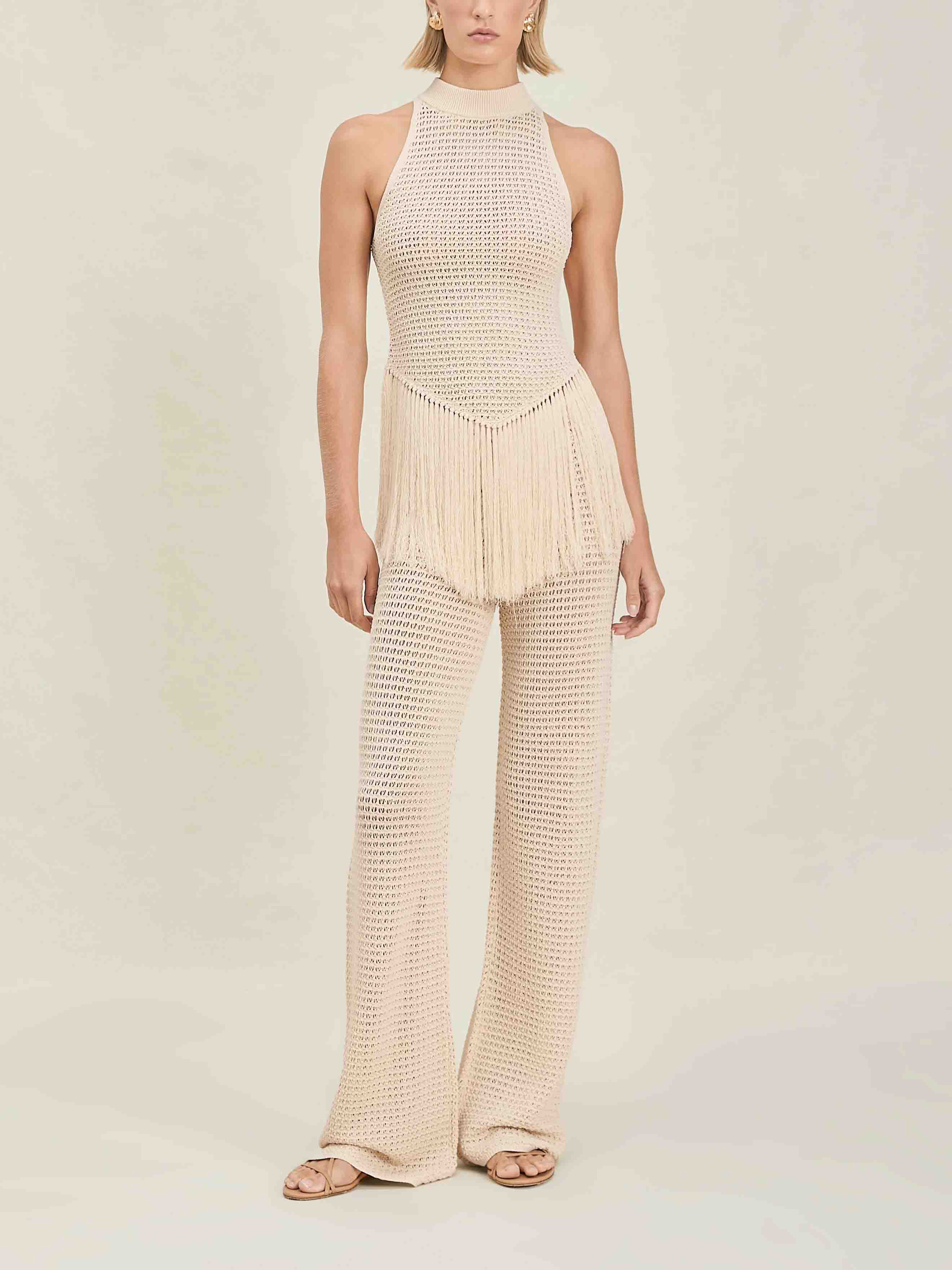 Exquisite Knit Elastic Waistband Pants