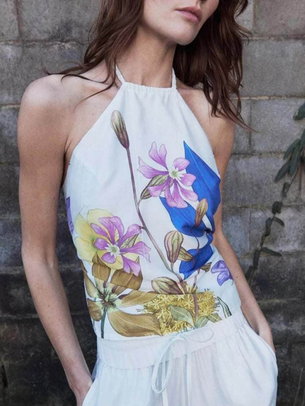 Unique Garden Print Cami Tank Top