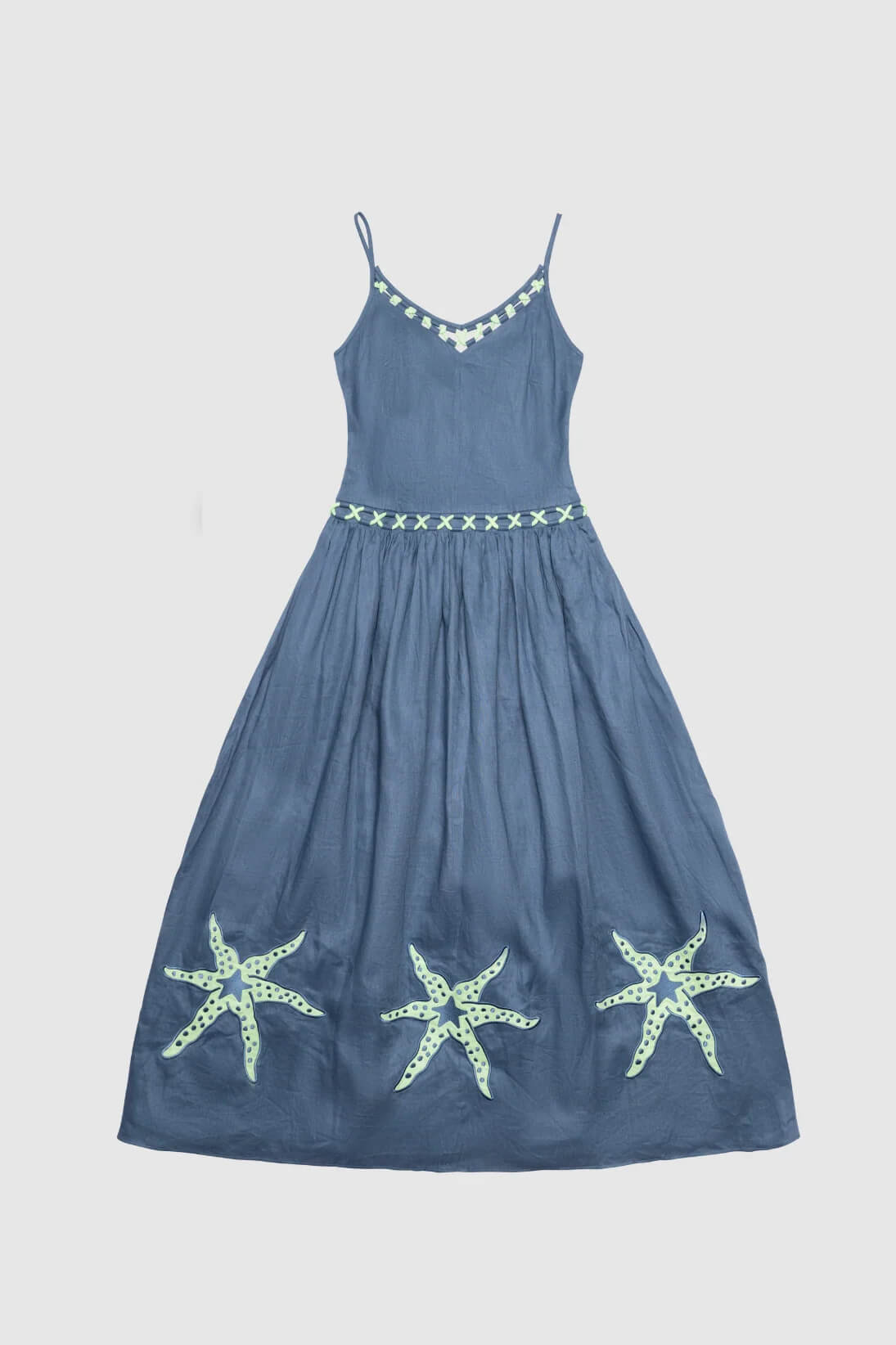 Casual Resort-Style Starfish Print Spaghetti Strap Maxi Dress