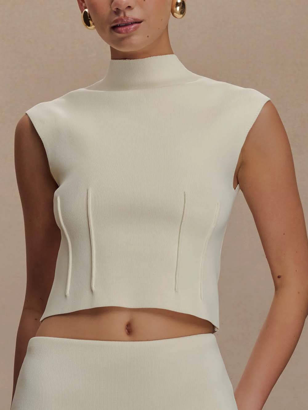 Exquisite Pleated Bandage Knit Midi Skirt