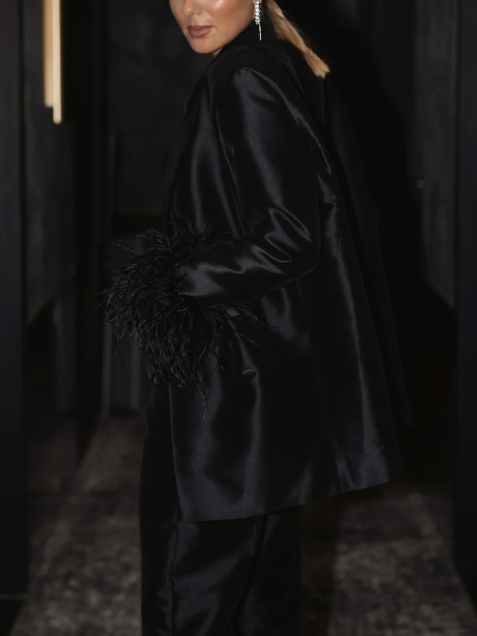 Elegant Tailored Satin Straight-Leg Pants