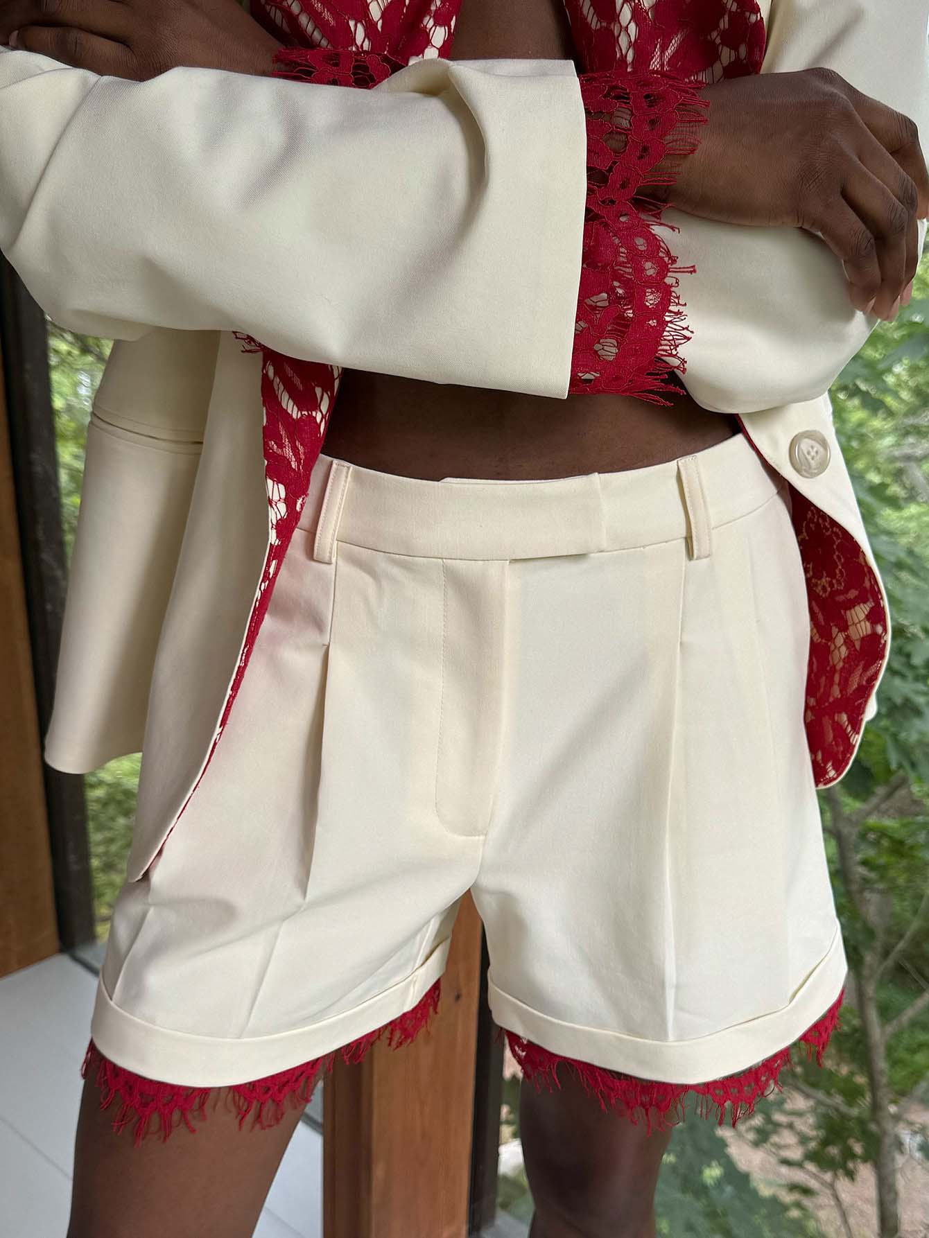 Elegant Lace-trimmed Blazer