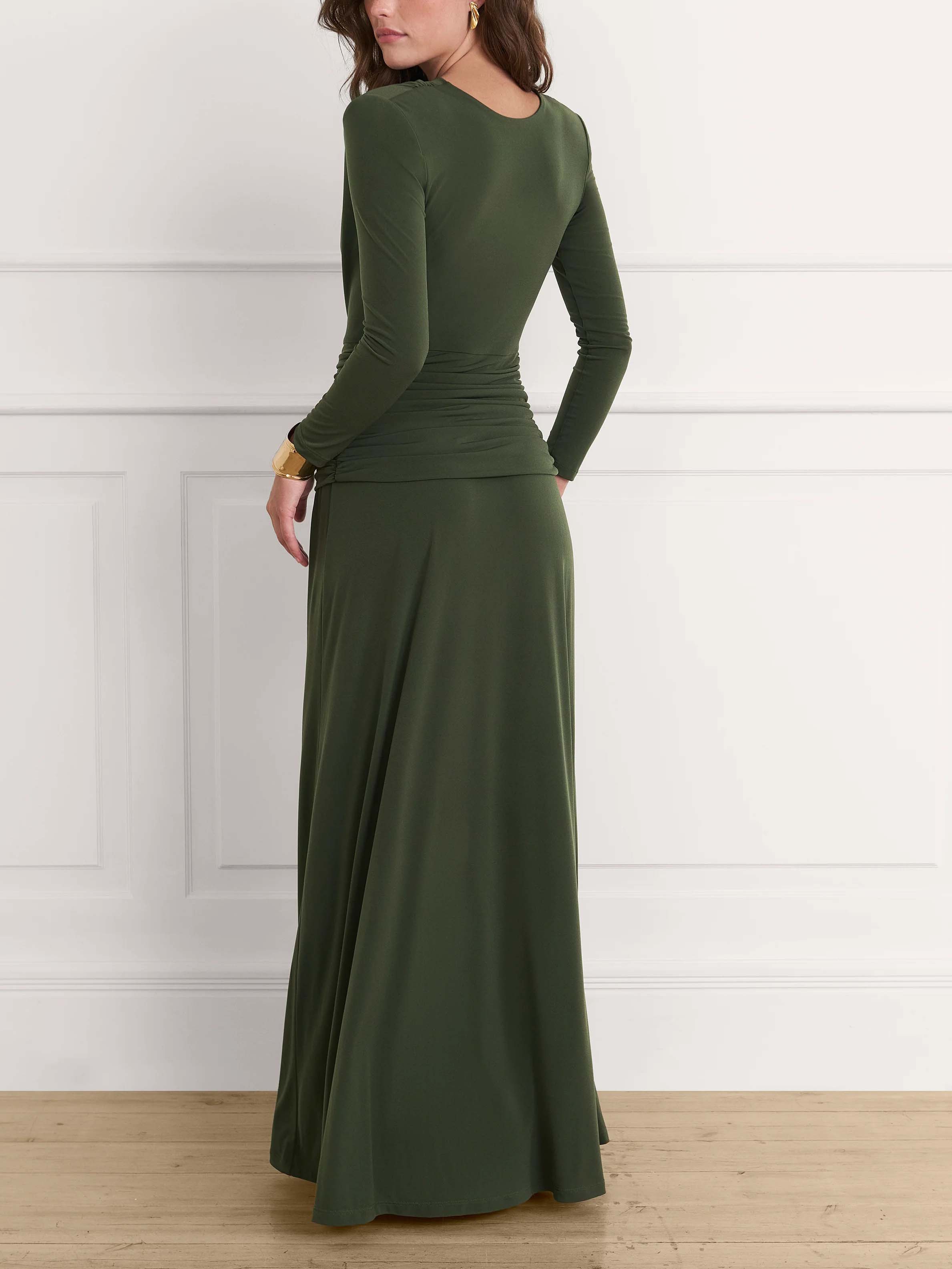 Elegant Draped Reversible Maxi Dress