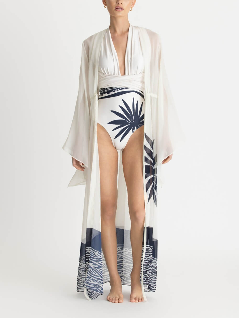 Sexy Palm Tree Print One-Piece Swimsuit