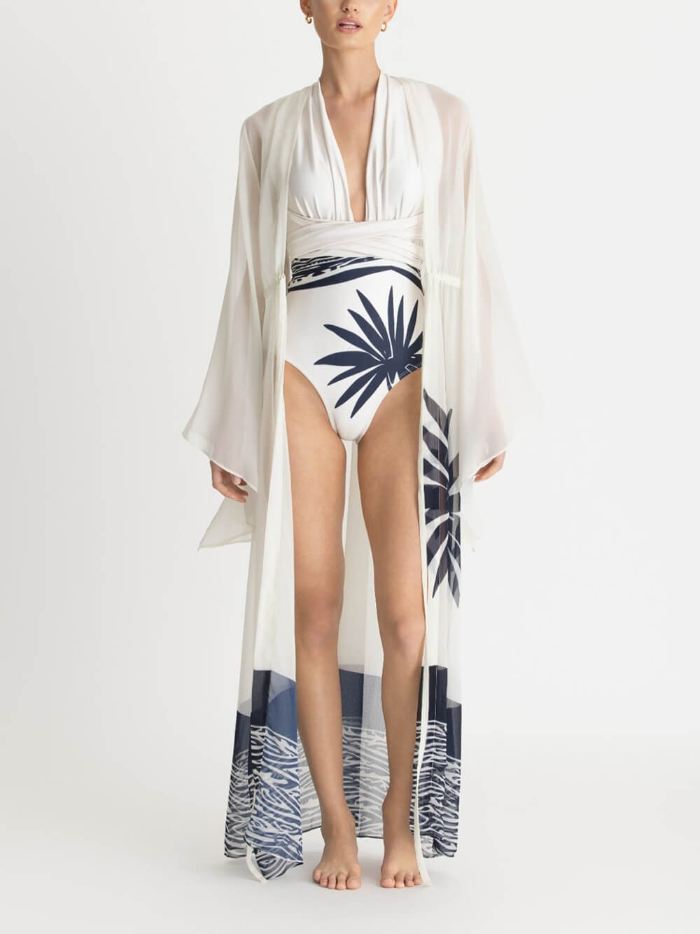 Sexy Palm Tree Print One-Piece Swimsuit