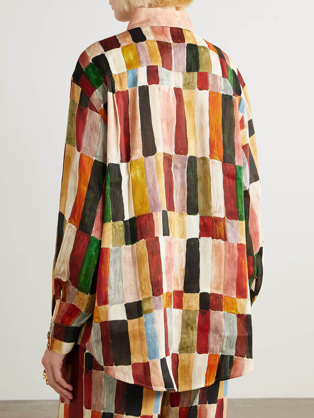 Retro Floral Print Loose Linen Button-Up Shirt