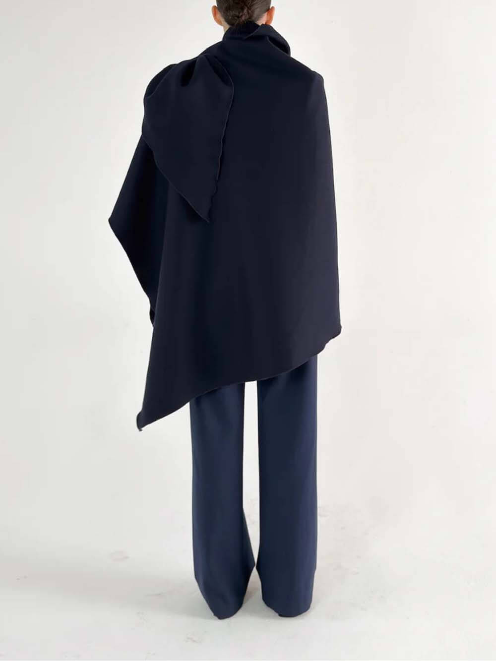 Asymmetrical Wrap French Cape Coat