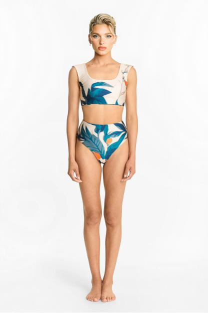 Sexy Tropical Leaf Print Bikini Set