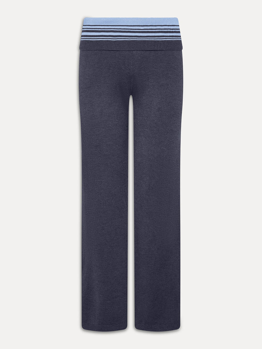 Retro Striped Button-Detail Low-Rise Knit Pants