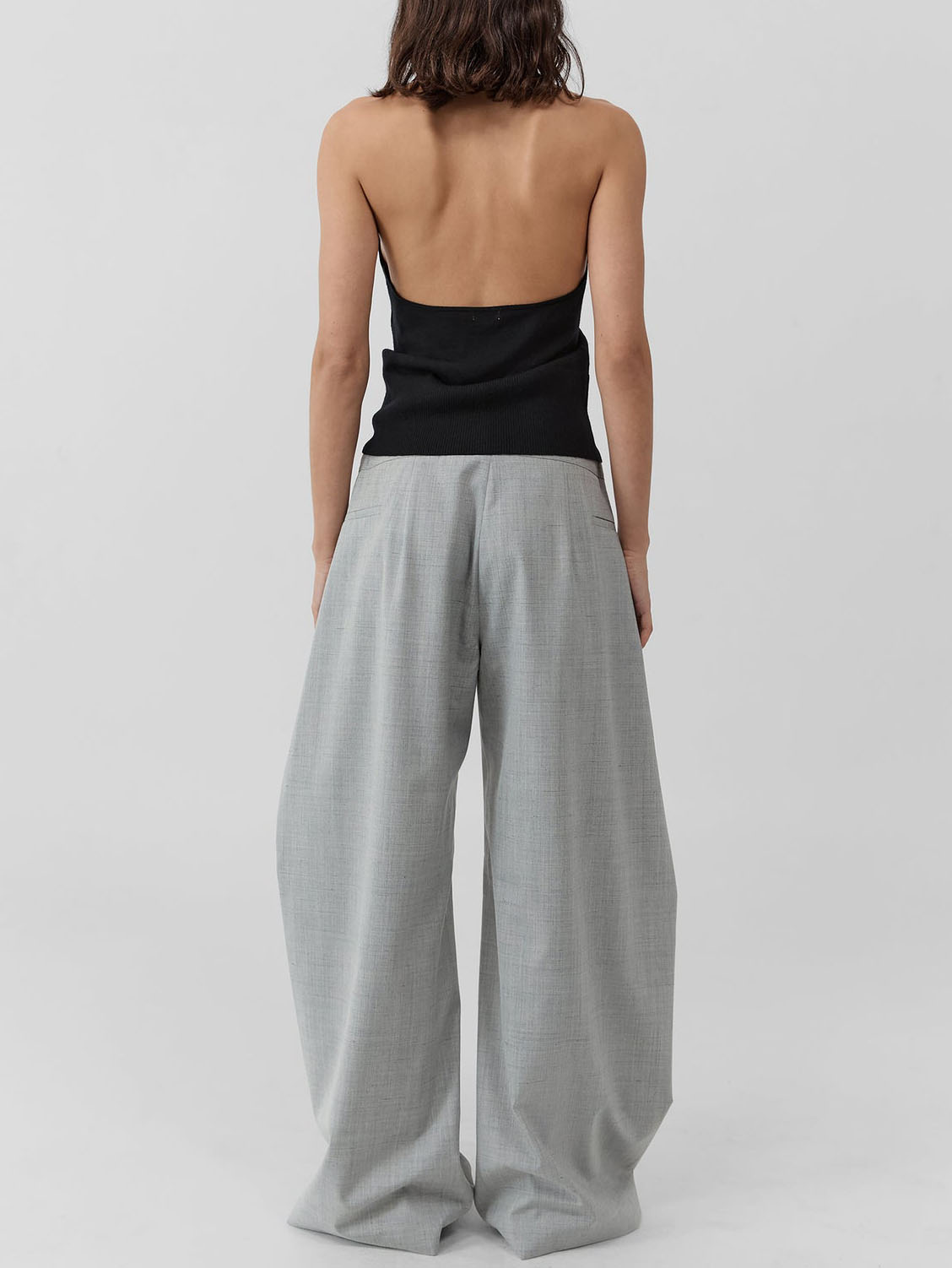 Minimalist Sleeveless Top & Asymmetrical Wide-Leg Pants Two-Piece Set