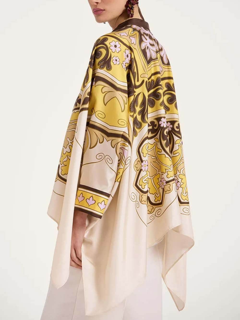 Unique Irregular Print Oversized Button-Down Shirt