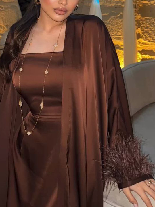 Elegant Slip Dress And Shawl Two-piece Set