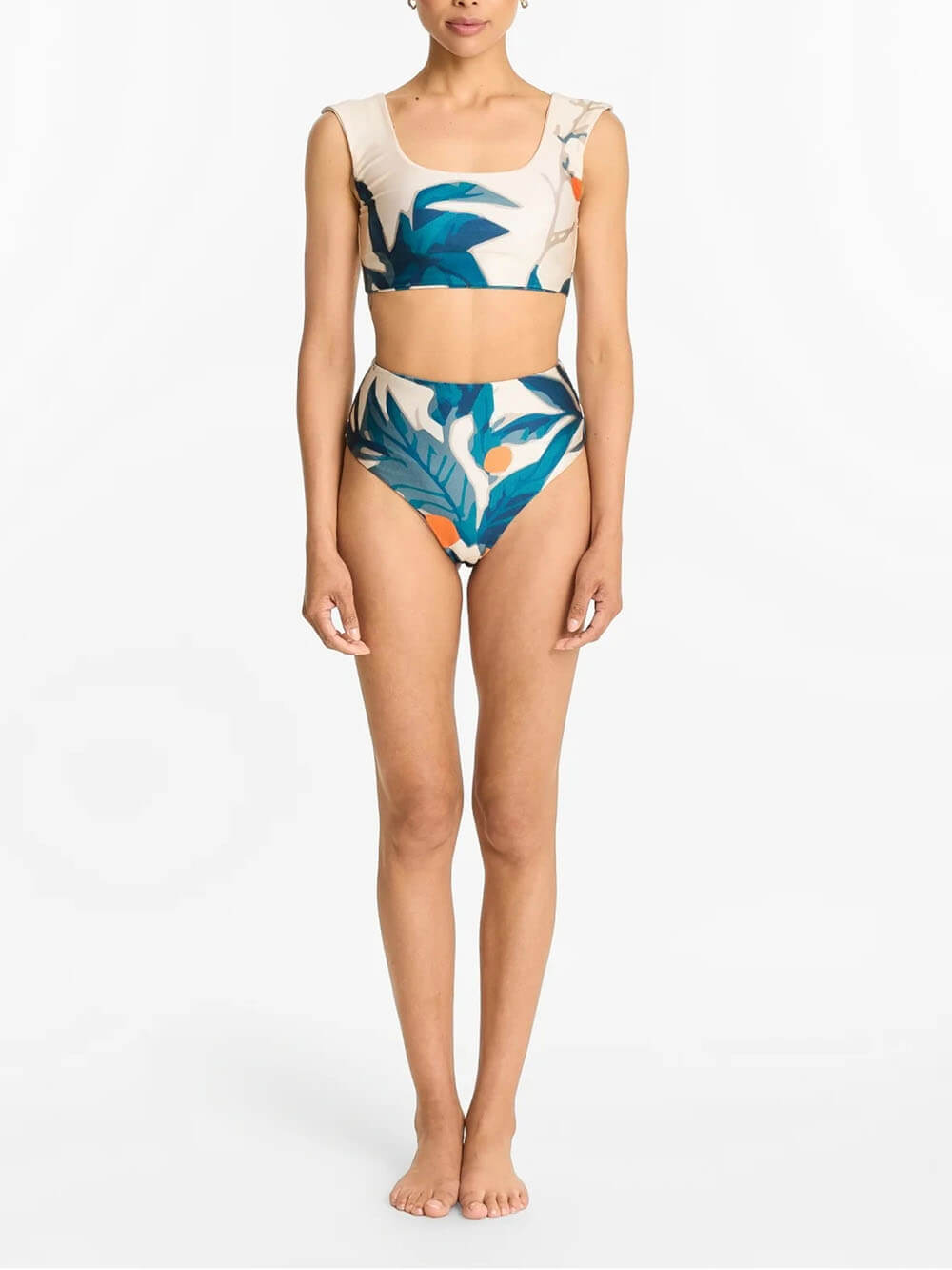 Sexy Tropical Leaf Print Bikini Set