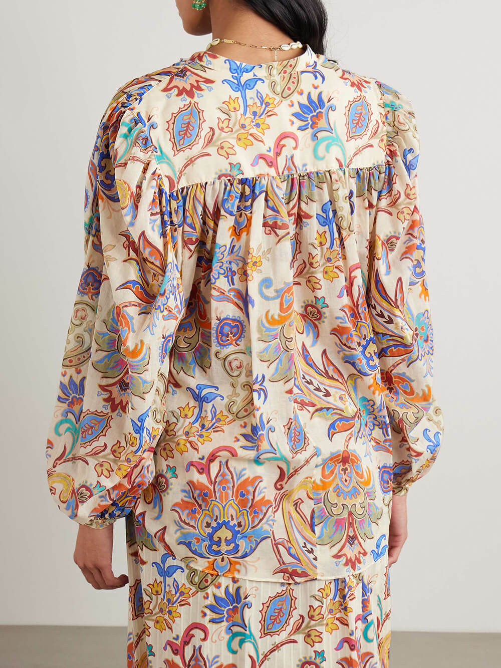Unique Paisley Print Boho-Chic Layered Midi Skirt