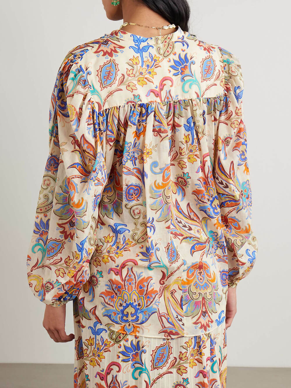 Unique Paisley Print Boho-Chic Layered Midi Skirt