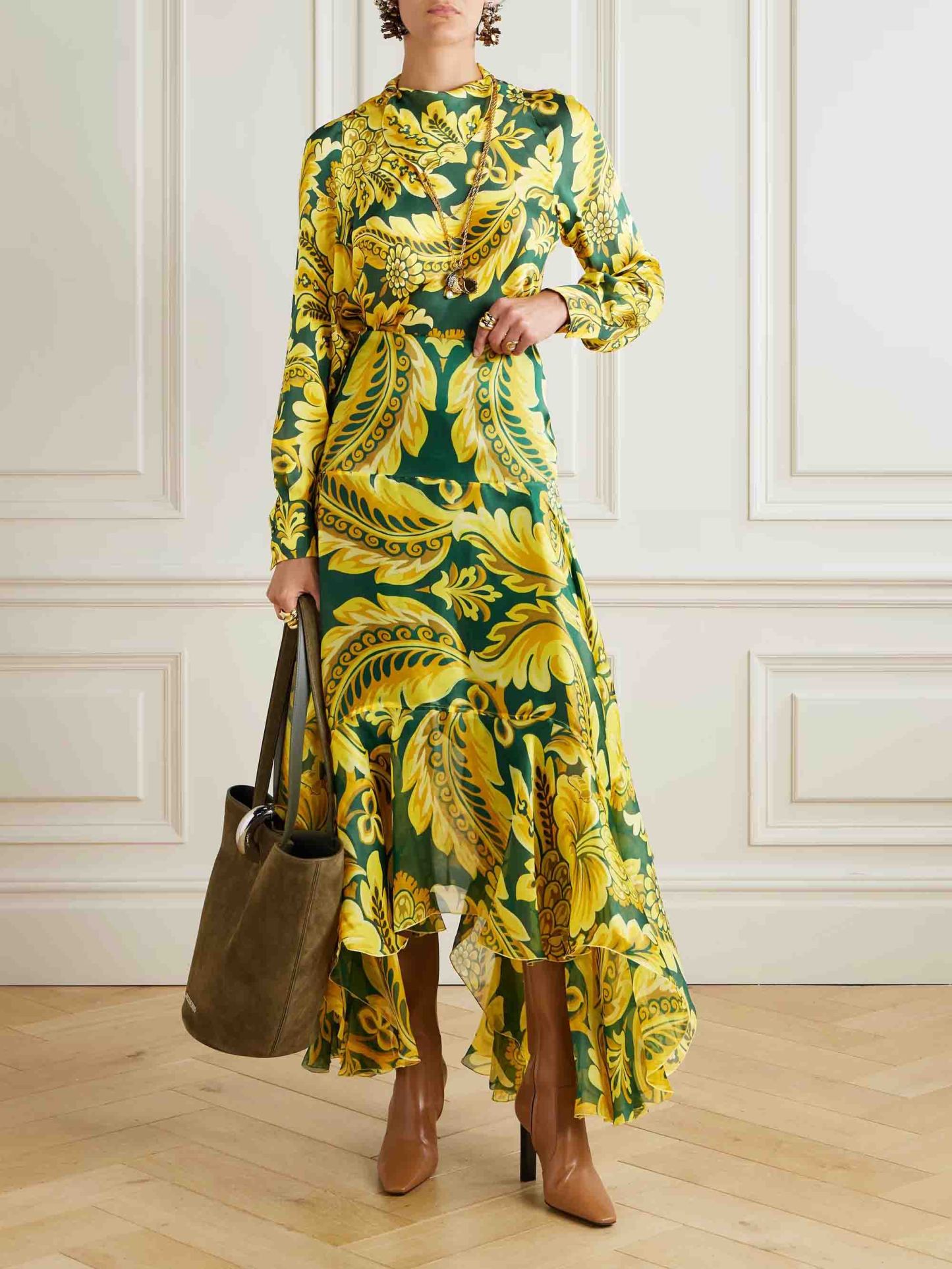 Exquisite Acanthus Leaf Floral Print Shirt