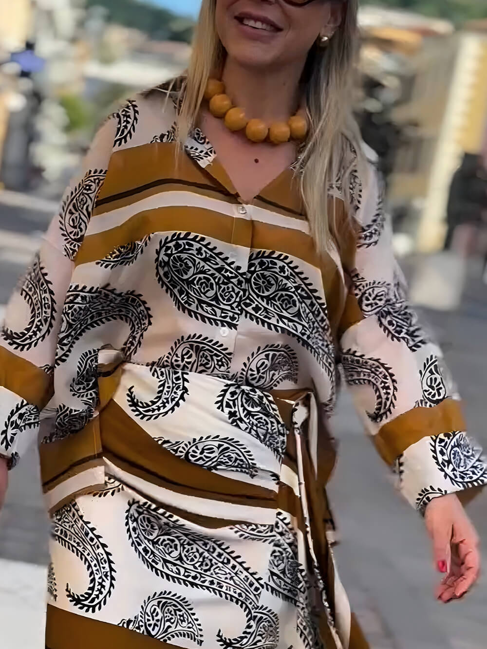 Unique Paisley Print Loose Shirt